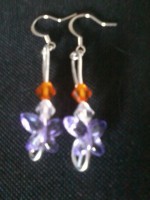 Pendientes de hilo de aluminio plateado. Modelo (033): Mayo.